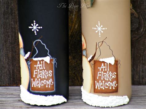 Primitive Snowman Wine Bottle Snowman Decor Christmas Etsy Canada