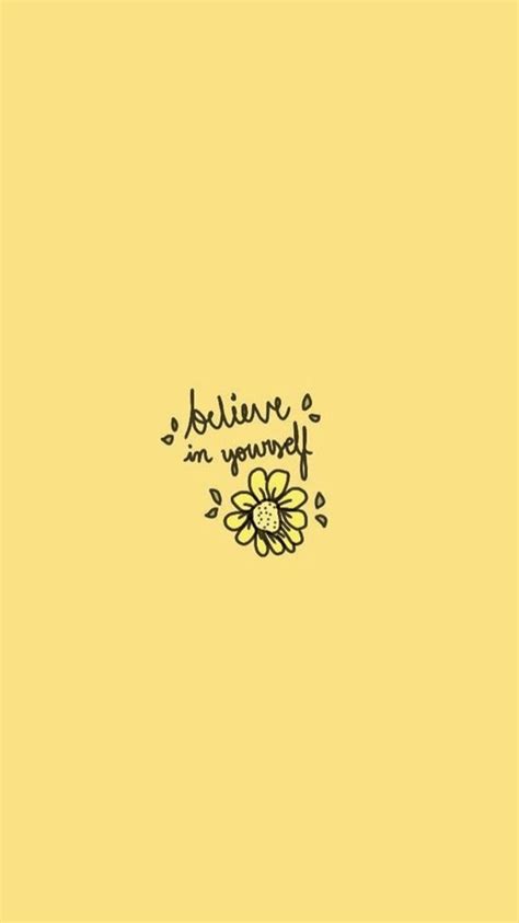 Download Believe In Yourself Cute Pastel Yellow Aesthetic Wallpaper