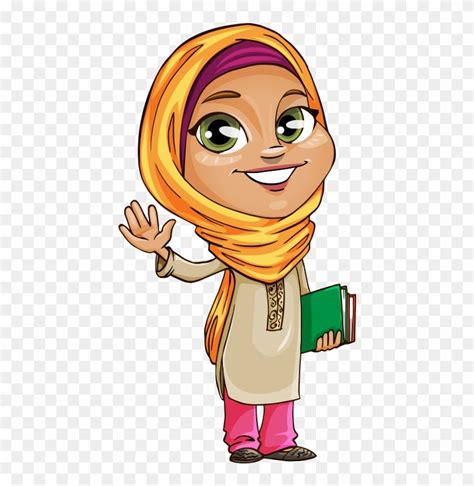 Transparent Background Hijab Girl Clipart In 2020 Cartoon Clip Art
