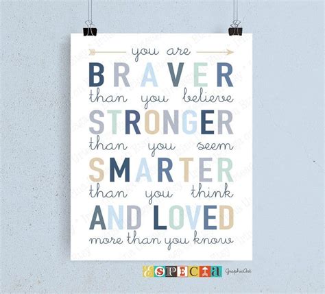 Check spelling or type a new query. Winnie The Pooh quote print You Are Braver Stronger Smarter | Etsy in 2020 | Winnie the pooh ...