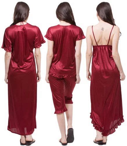 Fasense Exclusive Women Satin Nightwear Sleepwear 6 Pcs Set At Rs 1299