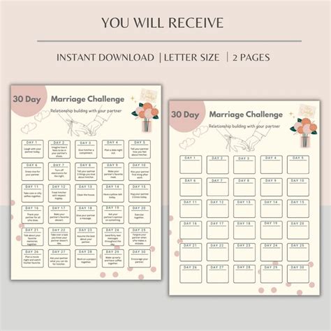 30 Day Marriage Challenge 30 Days To A Stronger Marriage Etsy