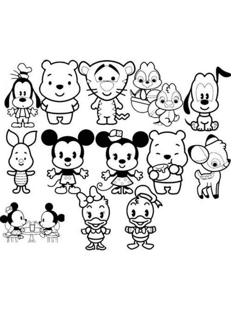 10 Dibujos De Disney Para Colorear Kawaii