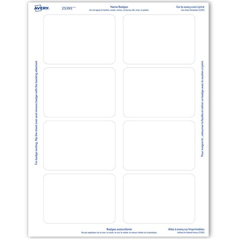 Avery 25395 Free Template Printable Templates