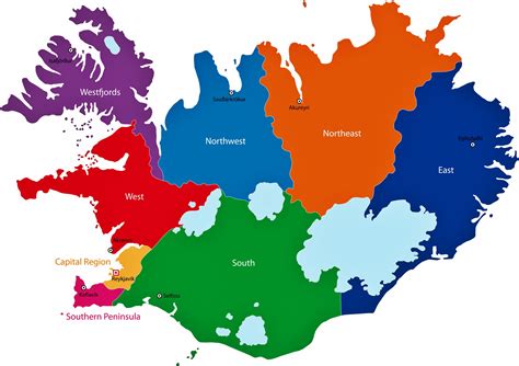 Island Karte Der Regionen Und Provinzen OrangeSmile