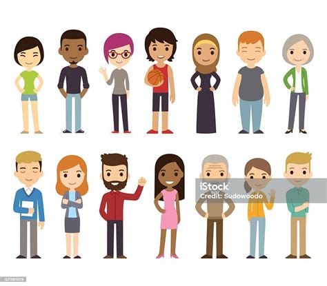 Cartoon Diverse People Stock Illustration Download Image Now Istock