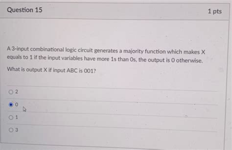 Solved Question 11 1 Pts A Majority Function Is Generated In