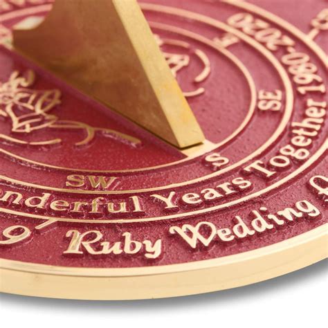 Fun date night idea, anniversary gift for husband, anniversary gift for boyfriend, anniversary gift for him, anniversary gift for her, anniversary traditional and modern anniversary gifts by year ❤︎ wedding planning ideas & inspiration. 40th Ruby Wedding Anniversary Sundial Gift For Him, Her Or ...
