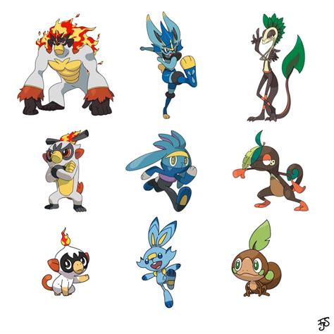 Pokemon Images Pokemon Gen 8 Starters Evolutions Types Photos