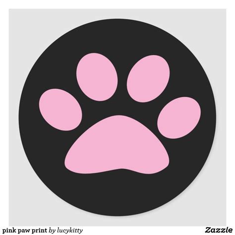 Pink Stickers 40000 Results Zazzle Paw Print Crafts Pink Paw