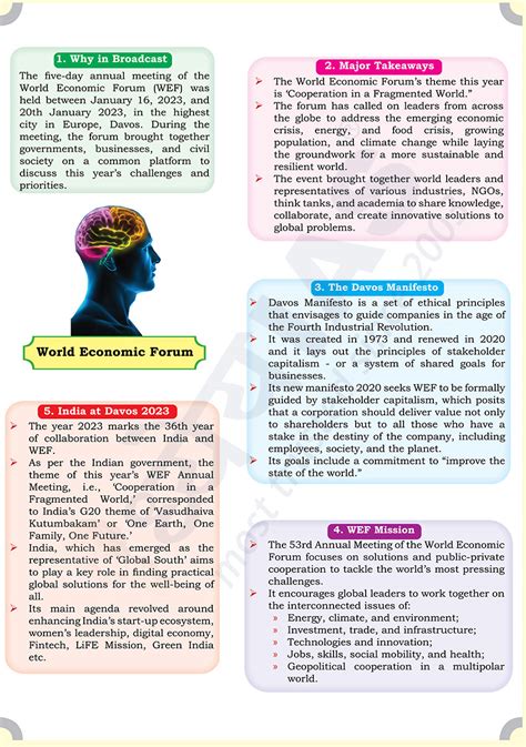 Brain Booster For Upsc State Pcs Examination Topic World Economic Forum Dhyeya Ias