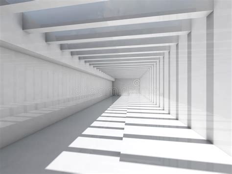 Abstract White Interior Hall With Ceiling Illumination