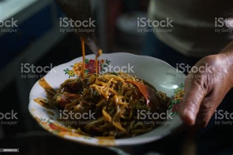 Mie Kepiting Aceh Fired Seafood Curry With Crab And Noodle Stock Photo