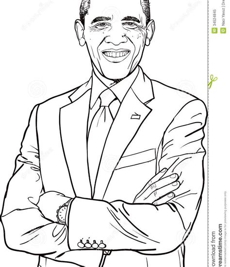 President Obama Coloring Page At Free Printable