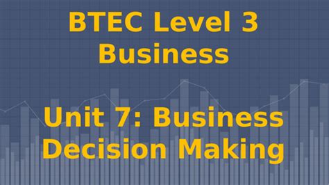Btec Level 3 Business Unit 7 Business Decision Making Learning Aim A