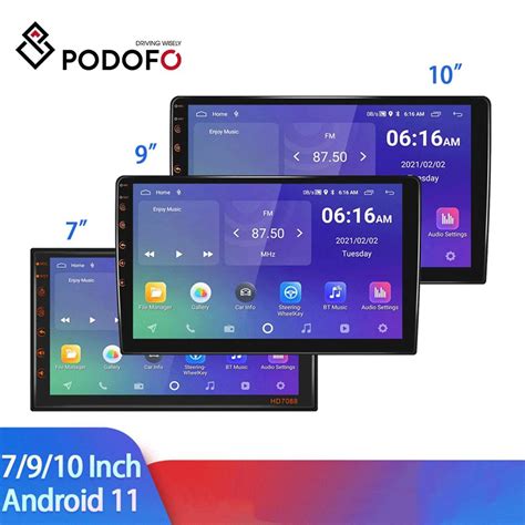 Podofo Head Unit Mobil Double Din Media Player Gps 16gb Android 11 9