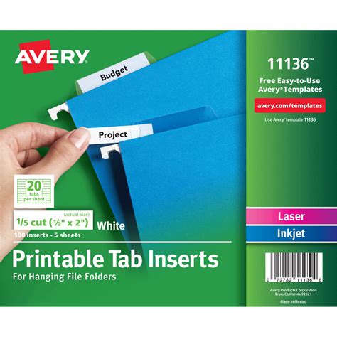 Pendaflex Tab Inserts Templates 35020599 Pendaflex 43290 Printable