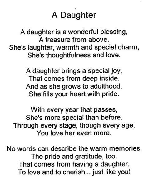 A Tribute To The Sweetest Daughter Ever Poem Graphics And Facebook
