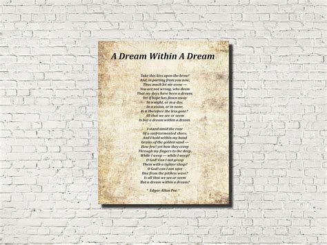 A Dream Within A Dream Poem By Edgar Allan Poe Typography Etsy