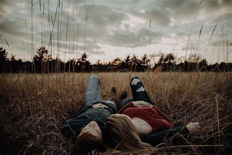 Engaged Engagement Couple Unique Different Sunset Fall Pose Tall Grass Kansas