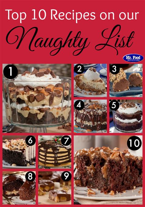 Top 10 Recipes On Our Naughty List Mr Foods Blog