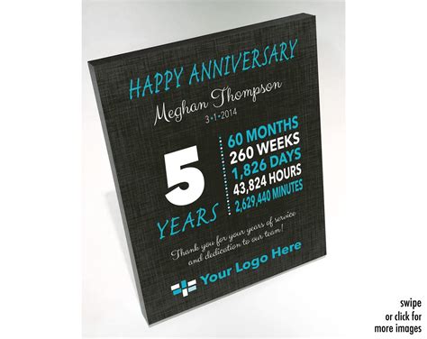 Successfully navigating five years of marriage is a huge feat and deserves a celebration. Work Anniversary Gift 5 Years Anniversary Gifts for | Etsy ...