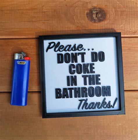 Bitte Nicht Koks Im Badezimmer Wanddeko Gag Geschenk Lustiges Etsy