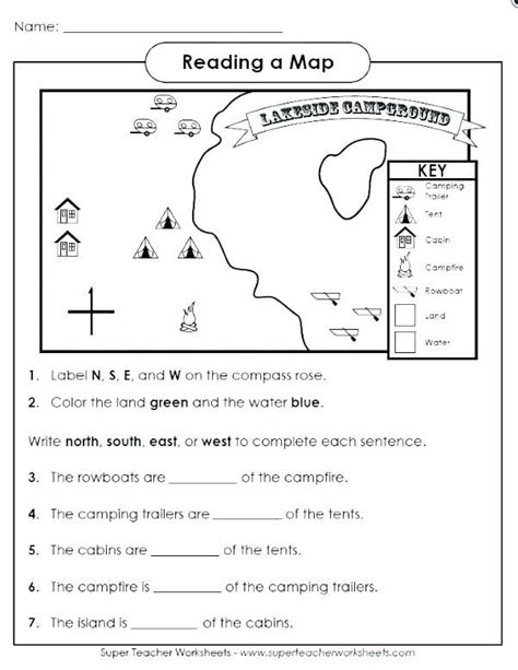 Map Worksheets For 2nd Grade