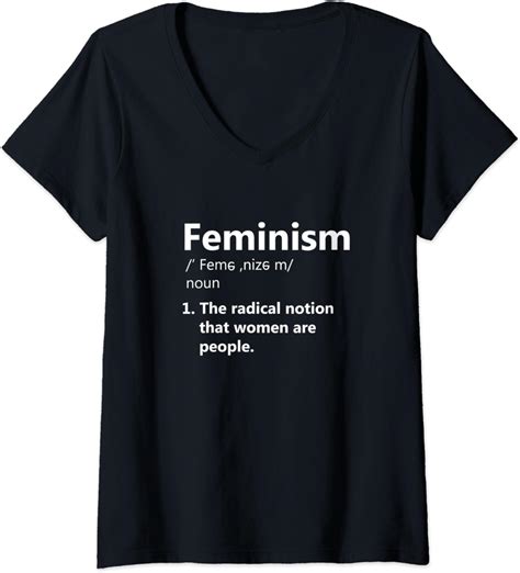 Amazon Com Womens Feminism Noun Definition Women Are People V Neck T