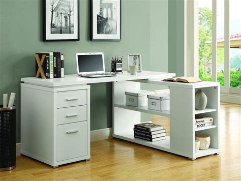 $307.99 each (reg) $285.72 sale (save $22) compare. White Corner L-Shaped Office Desk with Drawers & Shelving ...
