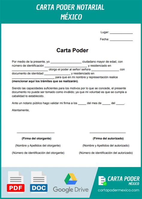 Carta Poder Notarial 【 Ejemplos Y Formatos 】 ️