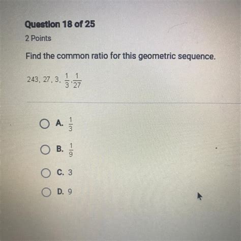 Find The Common Ratio For This Geometric Sequence