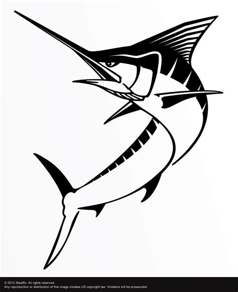 Blue Marlin Black And White Clip Art Library