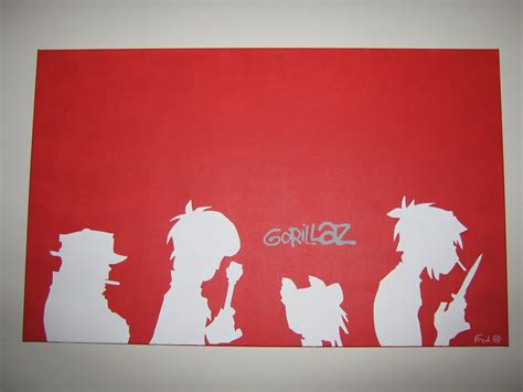 Gorillaz Stencil Acrylic Brush Canvas 30 48 F 63 Flickr