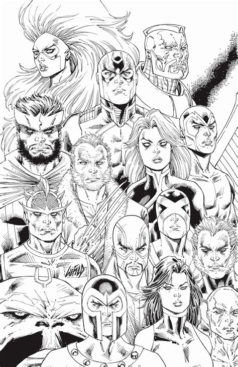 Inhumans Vs X Men 1 Rob Liefeld Black And White Variant