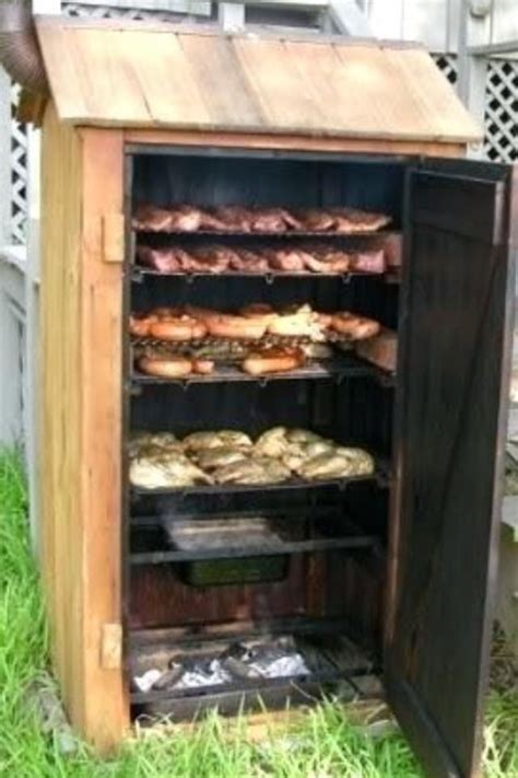 An Old Fashioned Wooden Cabinet Filled With Lots Of Bread And Pastries