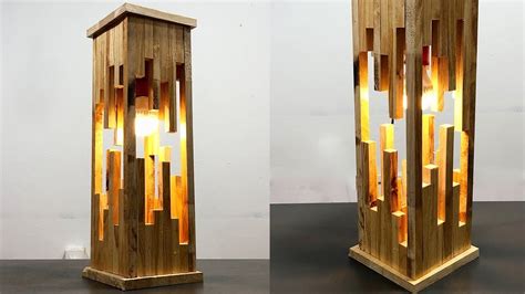 Make A Modern Wood Lamp From Pallets Creativity Crafts Idea In 2020