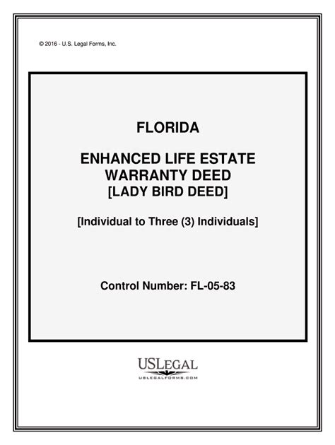 Florida Enhanced Life Estate Deed Fill Online Printable Fillable