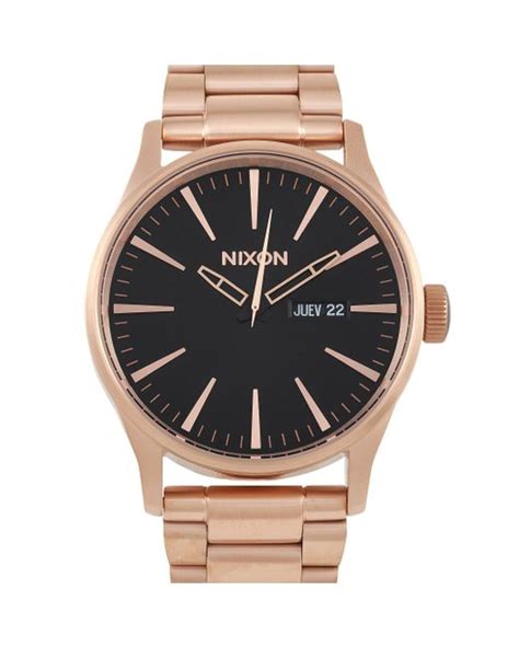 Nixon Sentry Ss 42mm All Rose Goldblack Stainless Steel Watch A356 1932 For Men Lyst