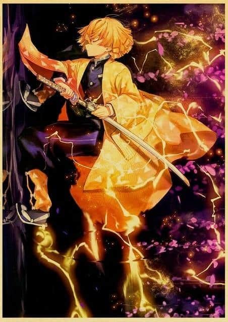 Zenitsu Thunder Breathing Poster Demon Slayer World