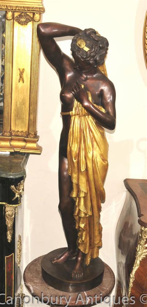 Grand Bronze Fran Ais Semi Nude Maiden Statue Figurine