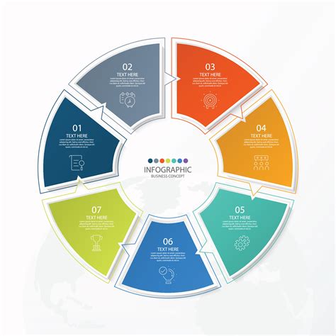 Basic Circle Infographic Template With 7 Steps 3368213 Vector Art At