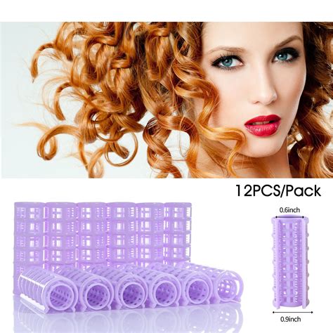 12 Peices Small Size Self Grip Plastic Hair Rollers Pro Salon