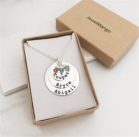 Mother Necklace Mom Of Personalized Necklace Mommy Etsy