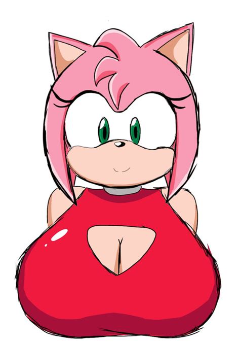 Rule 34 Amy Rose Boob Window Busty Cleavage Clothed Clothing Huge