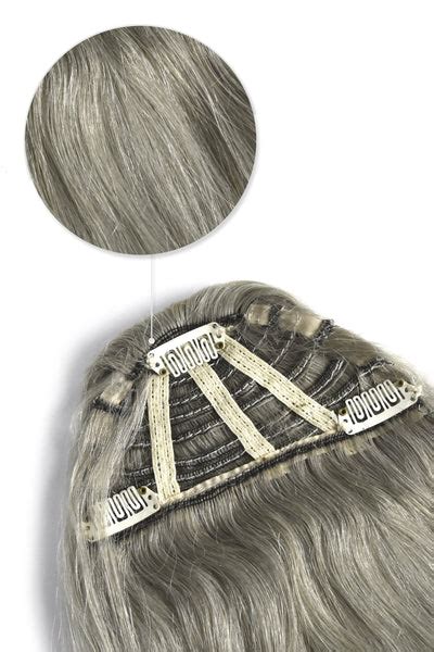 Clip In On Remy Human Hair Fringe Bangs Silvergrey