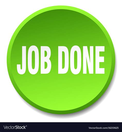 Job Done Green Round Flat Isolated Push Button Vector Image