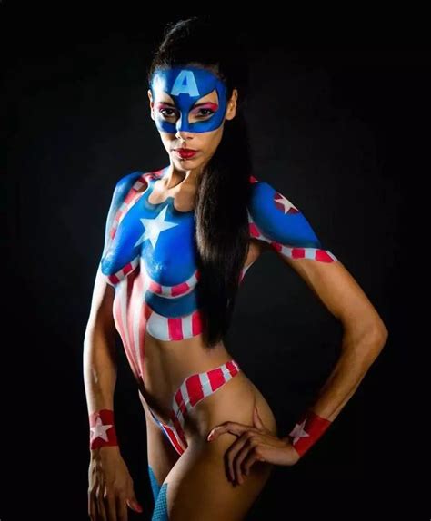 Captain America Body Paint Scrolller
