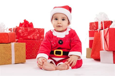 Adorable Baby Boy In Santa Claus Costume Stock Photo Image Of Holiday