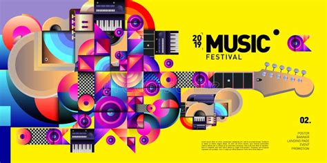 Vector Colorful Music Festival For Event Banner And Poster Stock